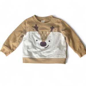 Carter's Tan and White Reindeer Long Sleeve